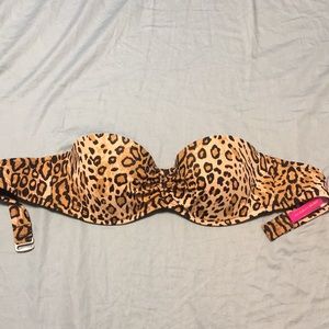 Victoria secret strapless cheetah bikini top
